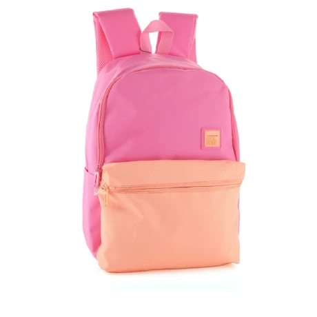 Mochila Bonus Culture Combinada Bolsillo al Frente ROSA-NARANJA