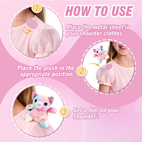 PELUCHE CON IMAN GATITO FUCSIA DR5134 MULTICOLOR