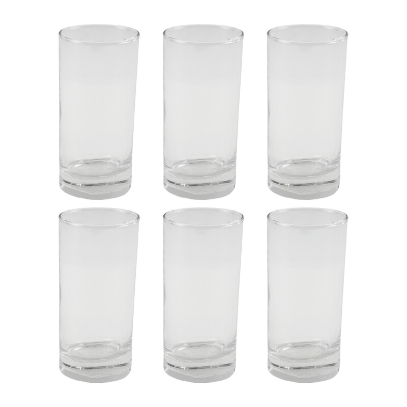 Set x6 Vasos de vidrio 310ML TRANSPARENTE