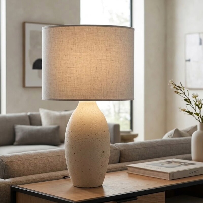 LAMPARA BEIGE P/MESA 36X58CM Unica