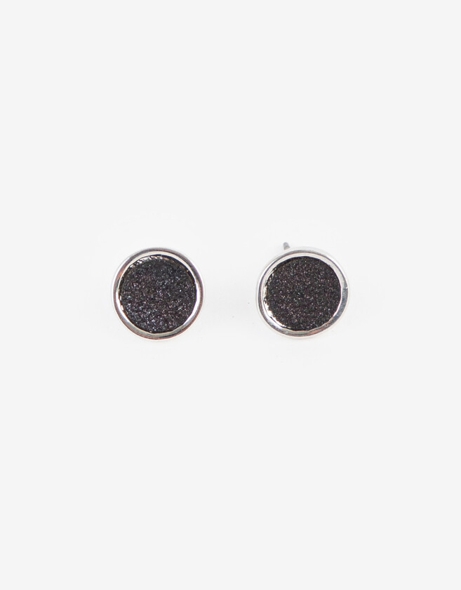 Aros Pasantes Con glitter Aros Con Glitter - Plateado