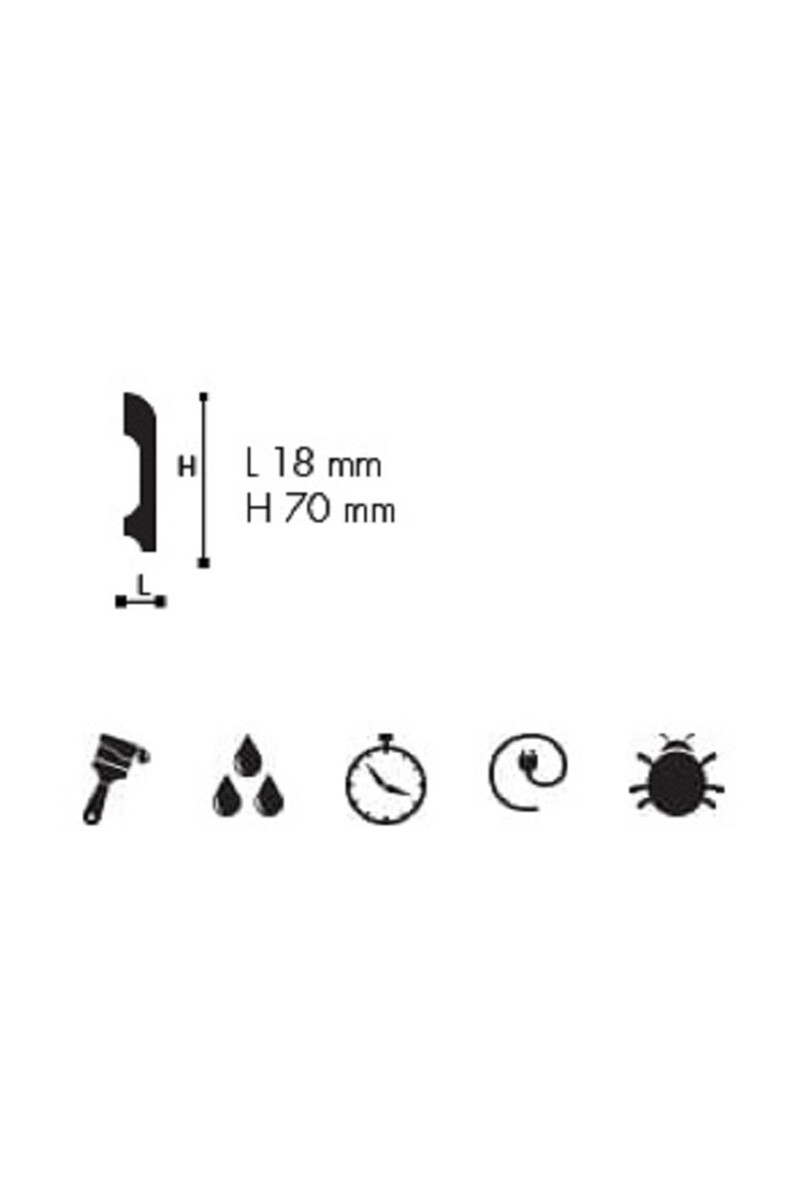 Zocalo DB7 ZOCALO EN POLIESTIRENO EXTRUIDO BLANCO DB7 (70X18X2440MM)