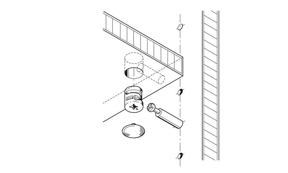 Unión MINIFIX tambor 262.26.033 x 100 Unión Minifix Tambor 262.26.033 X 100
