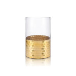 FLORERO VIDRIO TRANS. D10x15CM DORADO FLORERO VIDRIO TRANS. D10x15CM DORADO