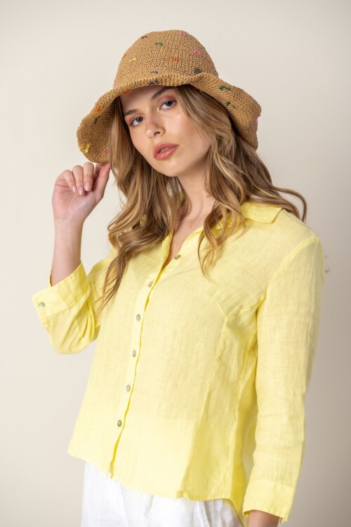 Camisa de dama lino Amarillo