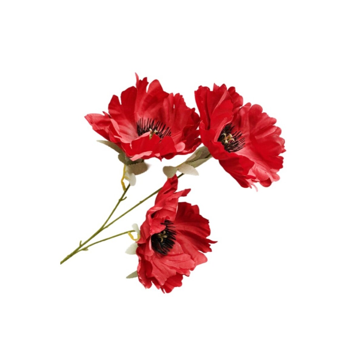 Amapola Artificial 3 Flores - Rojo 