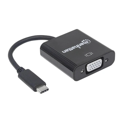 Manhattan adaptador USB-C a VGA Black Manhattan adaptador USB-C a VGA Black