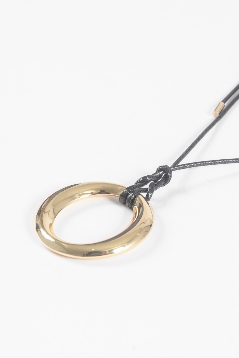 Collar cordón dije circular metal dorado