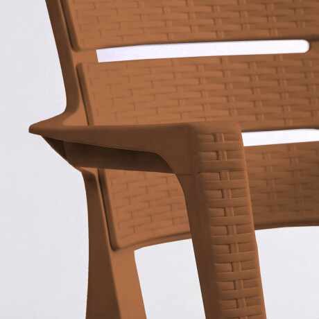 Silla Jardín Rattan Apilable UV 150kg Exterior Turca Marron