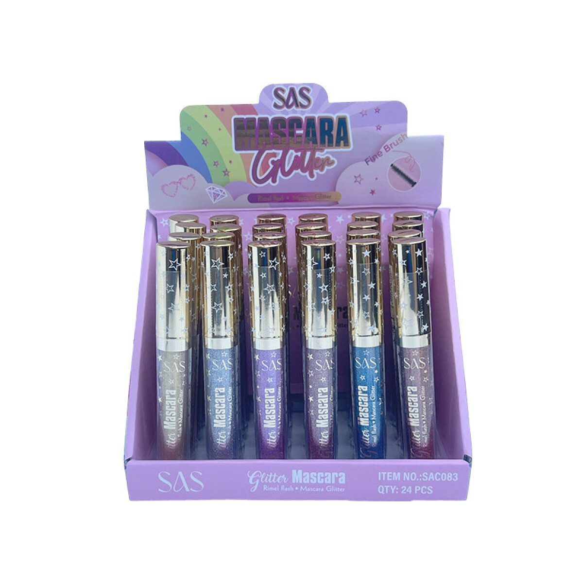 SAS Rímel con glitter 6 tonos - Sas Rímel Con Glitter 6 Tonos 