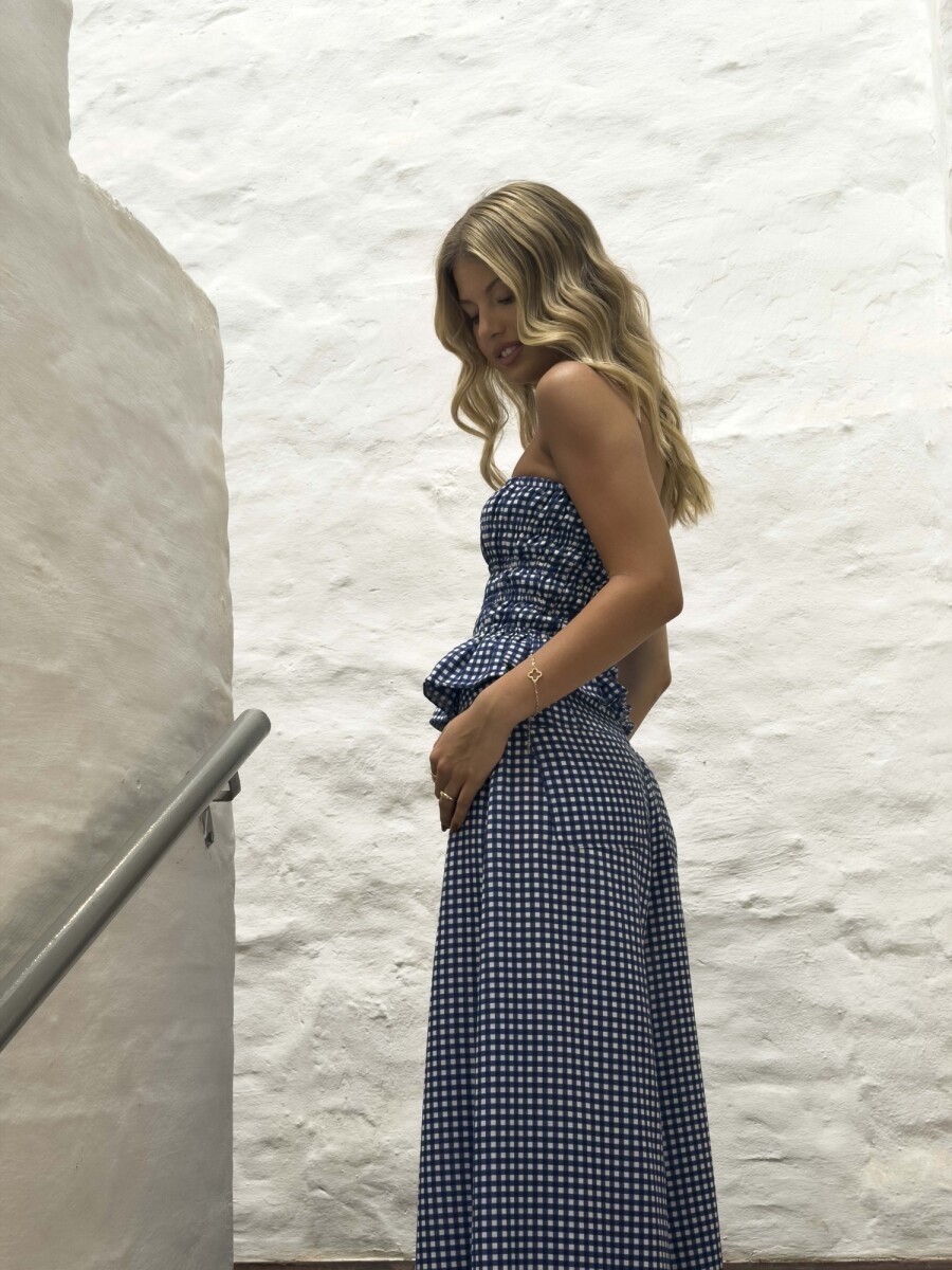 PANTALON LLORET BLUE MARINE VICHY 