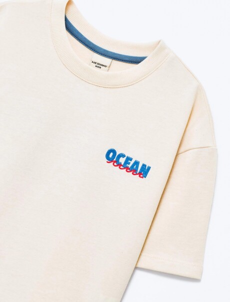 BLUSA MANGA CORTA INFANTIL CON ESTAMPA BEIGE