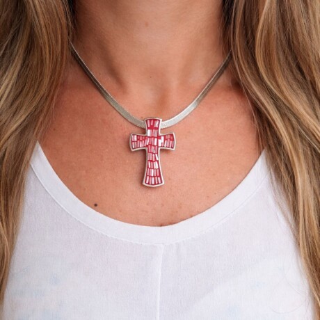 Cruz Mosaico Nacar Rosa Cruz Mosaico Nacar Rosa