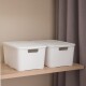 Set x2 caja simil ratán 7 lts BLANCO