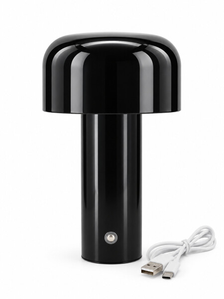 LAMPARA DE MESA TIPO HONGO NEGRO