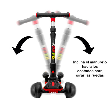 Monopatín Tripatín C/ Humo, Bluetooth, Luz Y Sonido Negro/Rojo