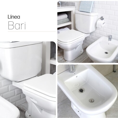 INODORO TAPA BIDET 1 AGUJ JUEGOS DE LOZA BARI BLANCO FERRUM BLANCO