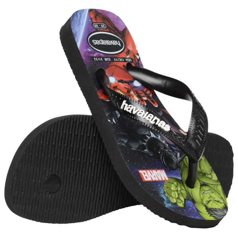 Sandalias Havaianas Kids Top Marvel Ii Niños Negro