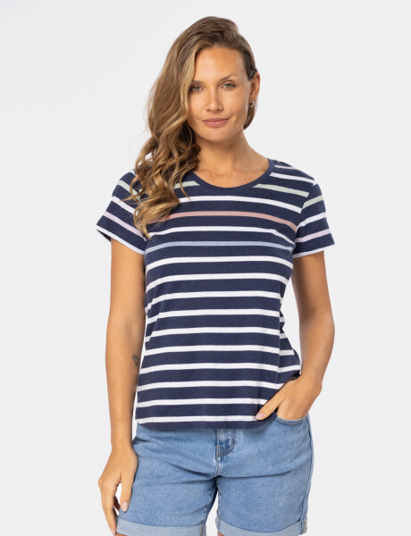 REMERA RAYADA Azul