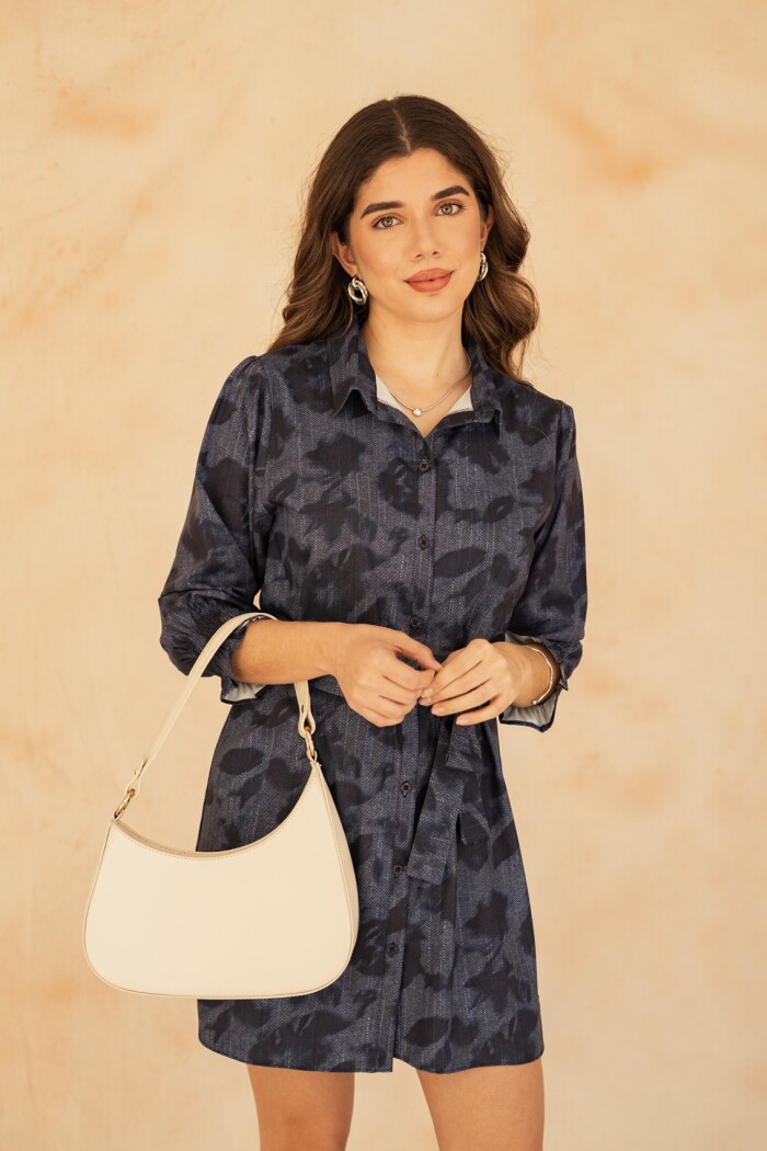 CAMISERO EMILY MINI BLUR DENIM FLOWERS CAMISERO EMILY MINI BLUR DENIM FLOWERS