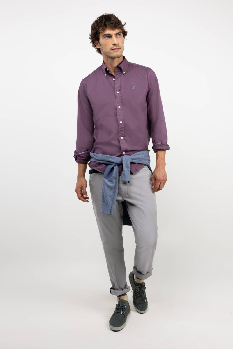 Camisa Garment Dyed Morado