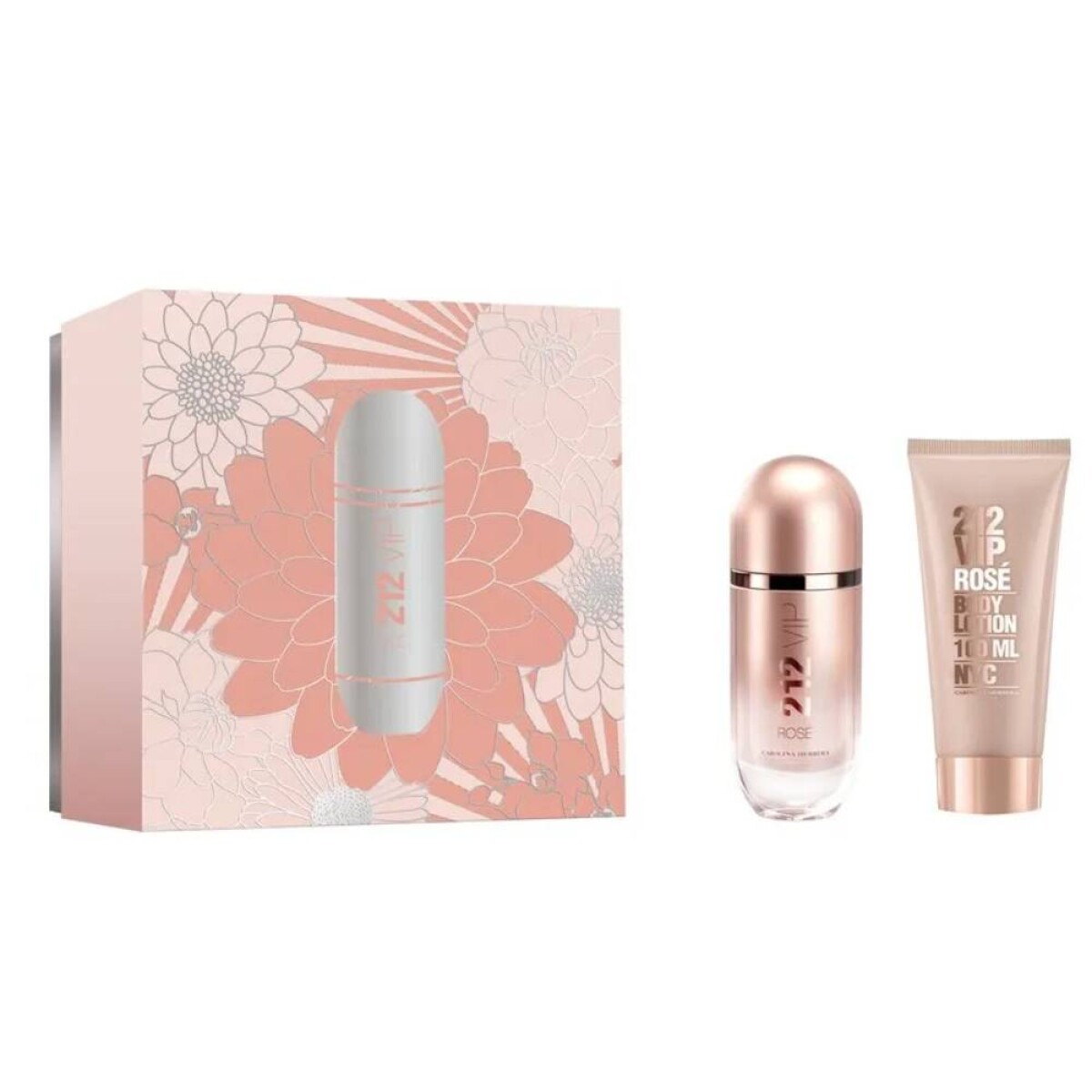 Cofre Carolina Herrera Perfume 212 Vip Rosé 80ml + Body Lotion 100ml 