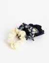 Skunzies Estampados Set De Scrunchies Margaritas - Combinacion Tricolor