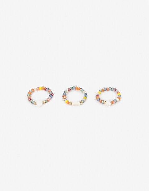 Sets Anillos Piedras Set De Anillos Elastizados - Combinacion Multicolor