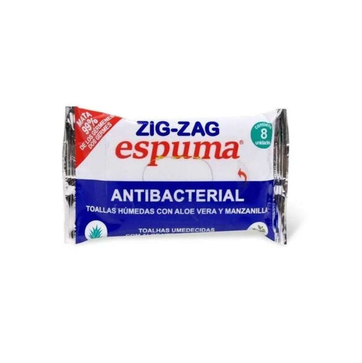 Toallas Húmedas Zigzag Antibacteriales 8 Uds. 