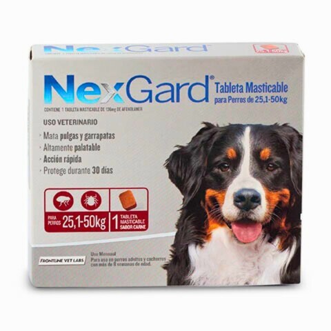 NEXGARD PASTILLA ANTIPULGAS Y GARRAPATAS X 1 COMP DE 25 A 50 KG