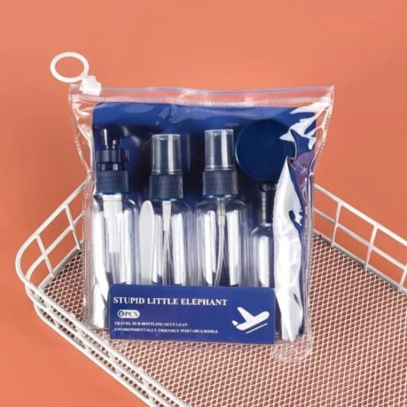 Set de frasquitos para viaje en estuche Azul