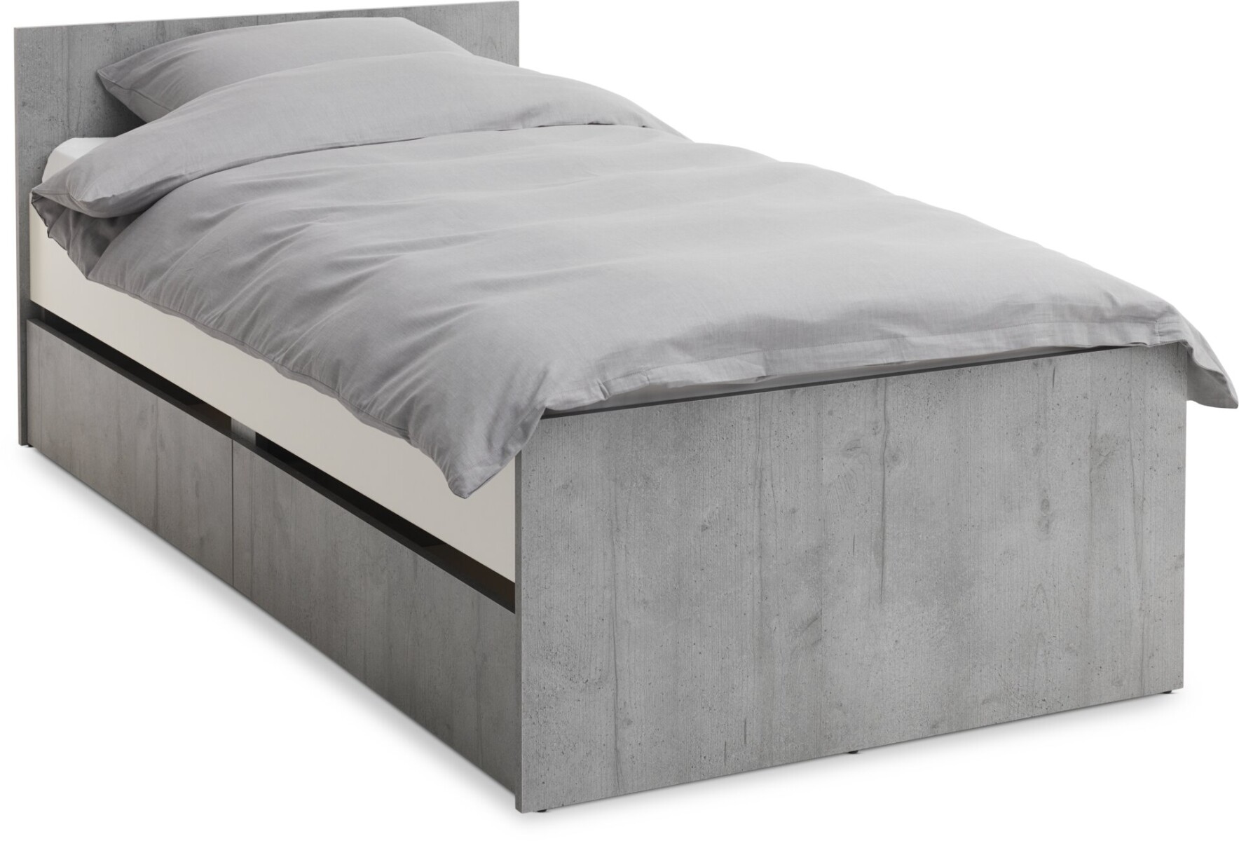 Cama c/almacenaje 1 Plaza 90x200 BILLUND bl/ho 