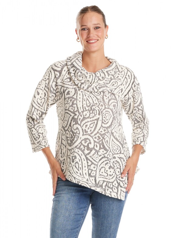 Buzo Labrado Flores CRUDO/MULTI