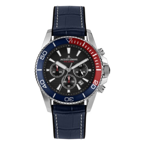 Reloj Jacques Lemans 1-2206D para hombre con correa azul y bisel bicolor Reloj Jacques Lemans 1-2206d Para Hombre Con Correa Azul Y Bisel Bicolor