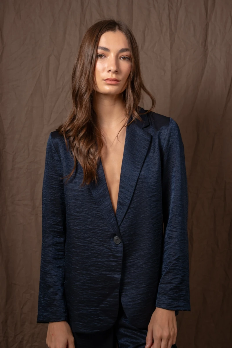Blazer lame azul 