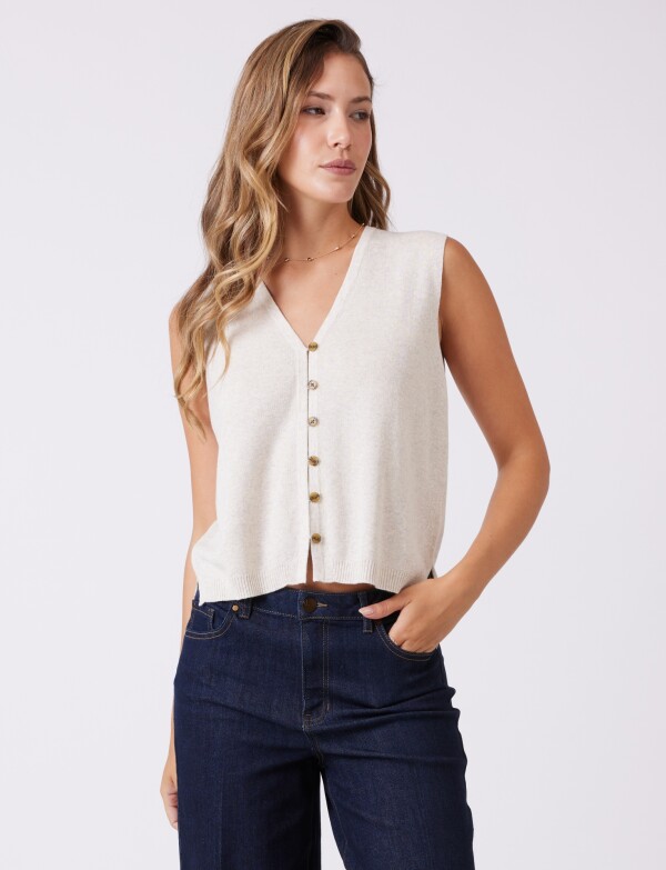 Chaleco Botones BEIGE
