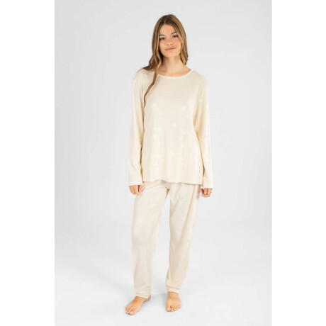 Pijama velour estrellas Marfil