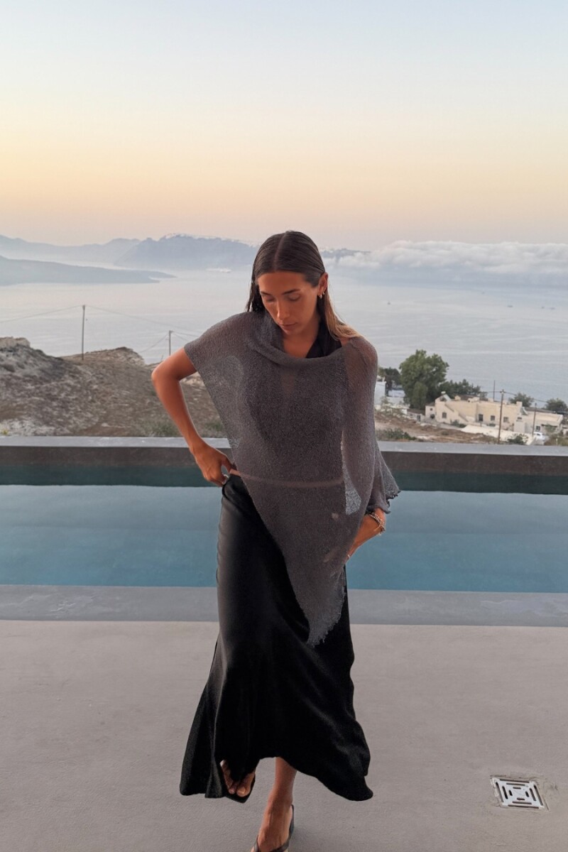 Poncho Fira Gris azulado