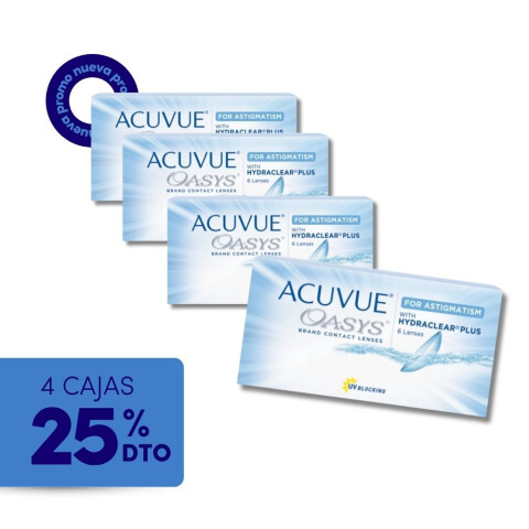 Acuvue Oasys Tórico - PROMO 4 Cajas Acuvue Oasys Tórico - Promo 4 Cajas