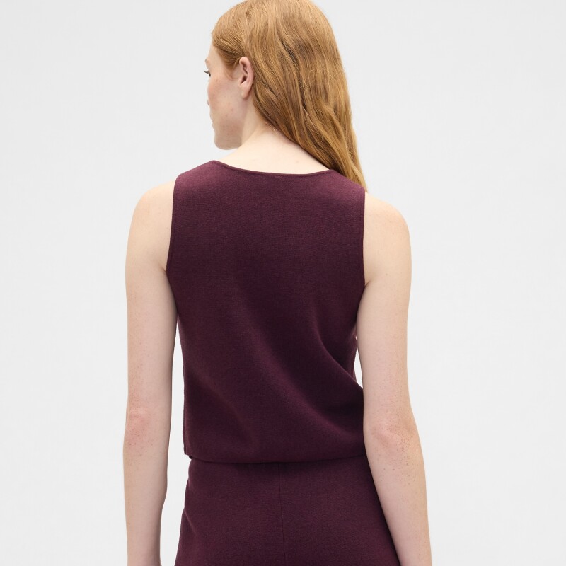 CASHSOFT LT TAILORED VEST TUSCAN RED