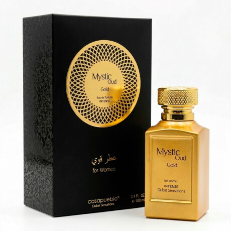 Perfume Árabe Dubai Sensations Mystic Oud Gold Women 100Ml NEGRO-DORADO