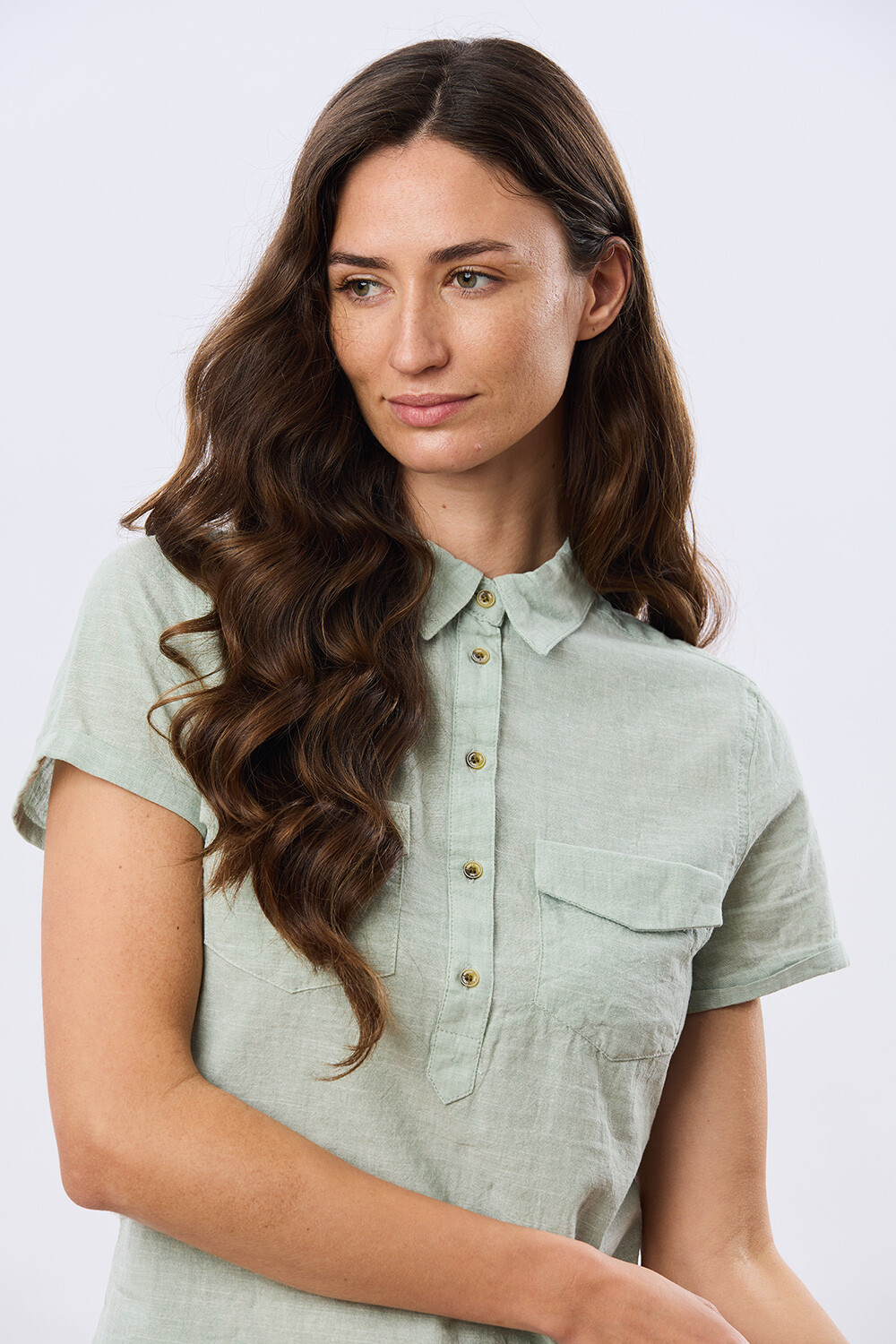 CAMISA DE LINO Menta