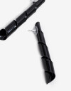 Aros Colgantes Largos Metal Aros Colgantes Largos, Espiral - Negro