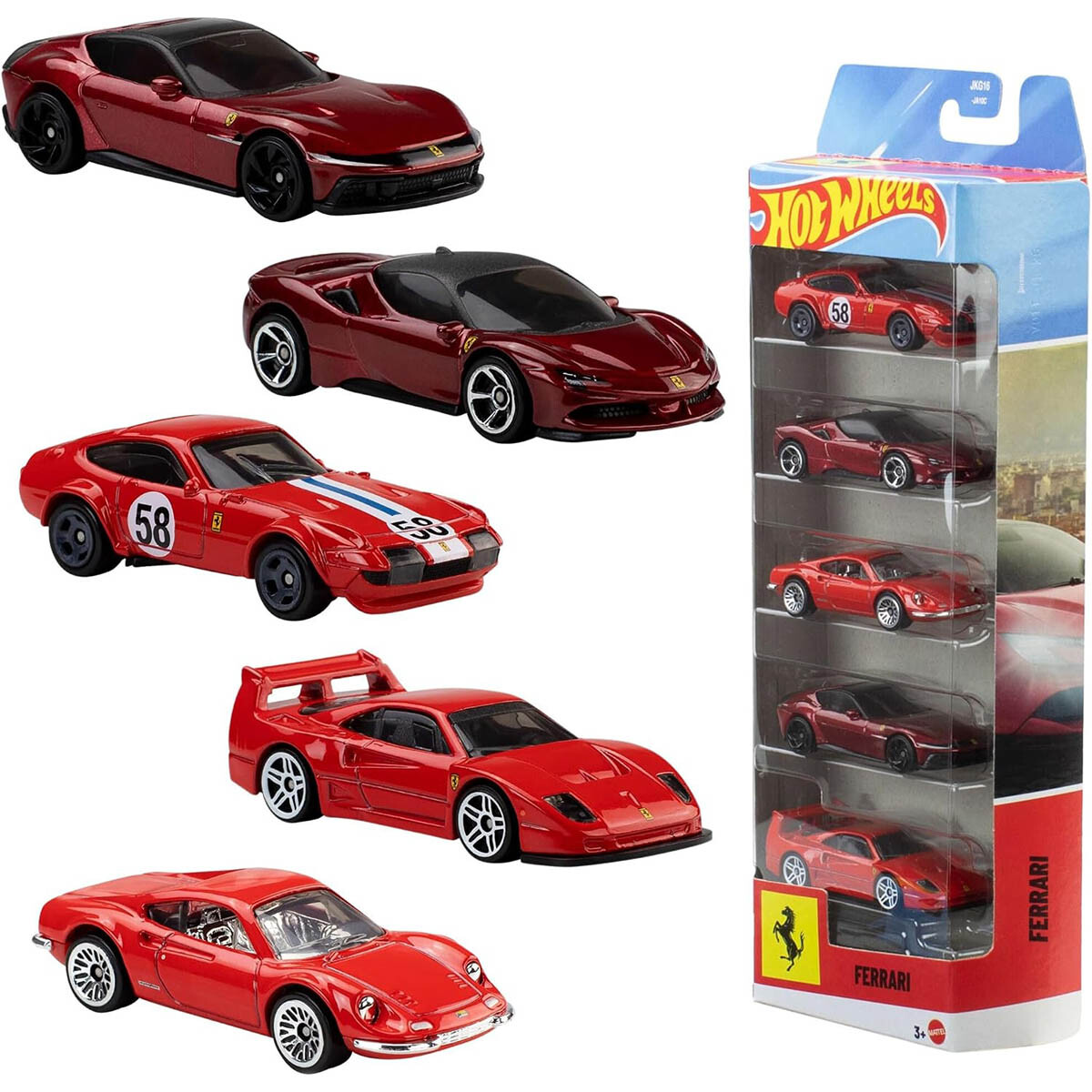 Hot Wheels Set Ferrari Blister X5 Autitos 1:64 