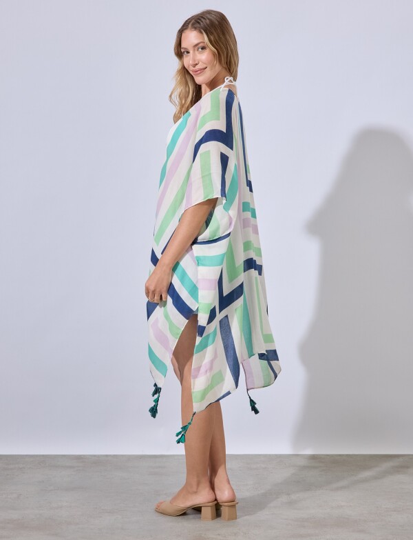 Kimono Lineas MULTI/AZUL