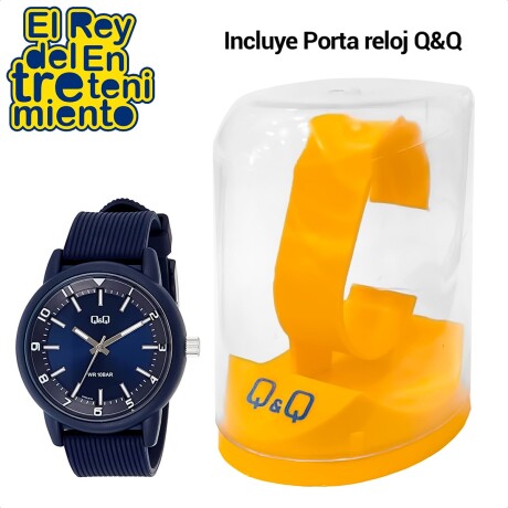 Reloj Q&Q Original De PVC Esfera Grande 4.2cm Azul