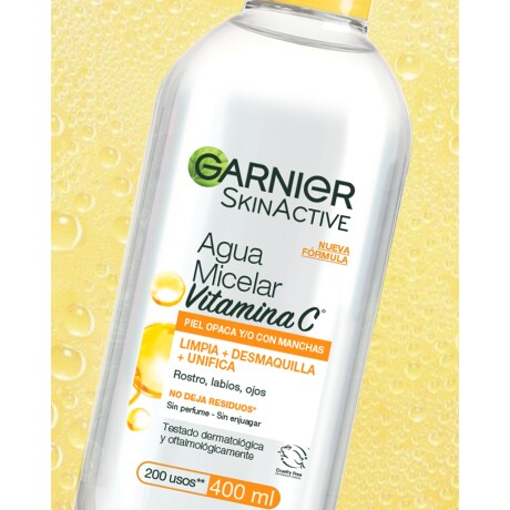 Agua Micelar Garnier Express desmaquillante aclarante con vitamina C 400ml Agua Micelar Garnier Express desmaquillante aclarante con vitamina C 400ml