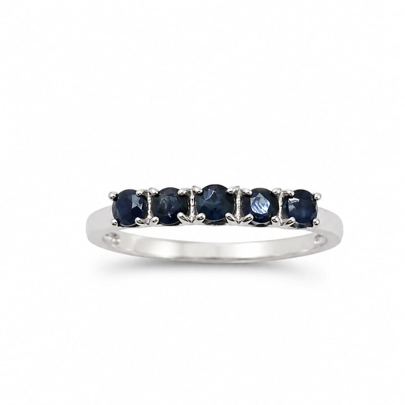 Anillo con zafiros en riel Anillo con zafiros en riel