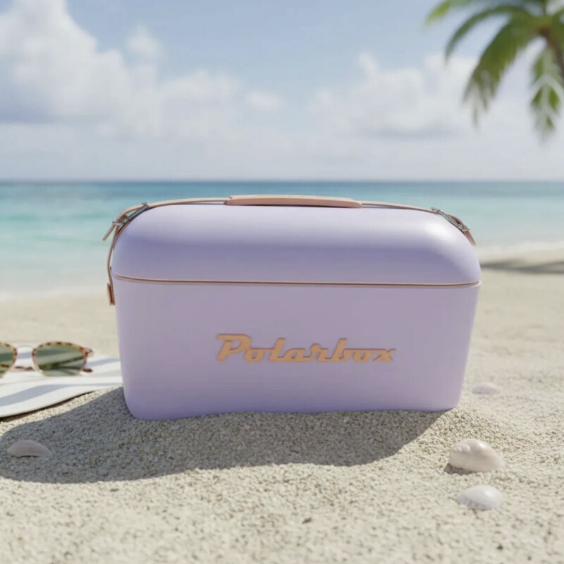 Conservadora Hielera Polarbox Vintage 12 Litros Con Asada POP Malva y Naranja