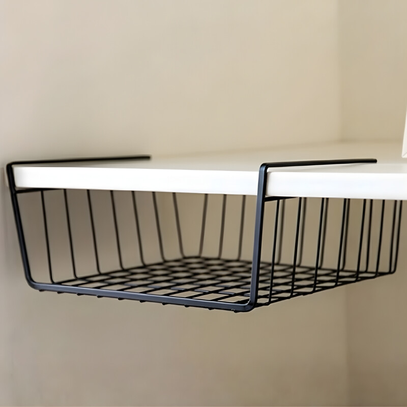 Cesto organizador bajo estante 40x26x14 NEGRO